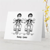 Carte Mariage de moto de deux chambres (Fleur jaune)