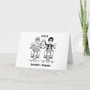 Carte Mariage de moto de motard