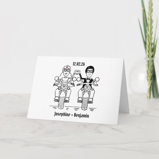 Carte Mariage de moto de motard (Devant)