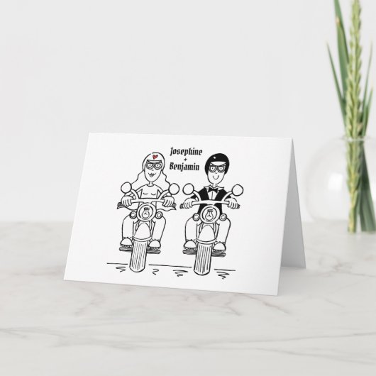 Carte Mariage de moto de motard (Devant)