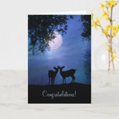 Carte Mariage de mûre cerf au clair de lune Félicitation (Fleur jaune)
