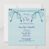 Carte Mariage de noeuds d'amour turquoise (Devant)