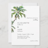 Carte Mariage de palmier à feuillage tropical (Devant)