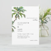 Carte Mariage de palmier à feuillage tropical (Debout devant)