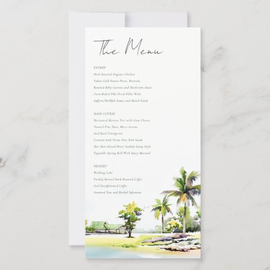 Carte Mariage de palmiers côtiers tropicaux (Devant)