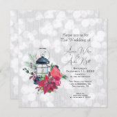 Carte Mariage de papier étincelant de la lanterne de Noë (Devant / Derrière)