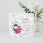 Carte Mariage de papier étincelant de la lanterne de Noë (Debout devant)