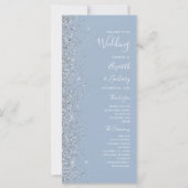 Carte Mariage de Parties scintillant moderne Dusty Blue (Devant)