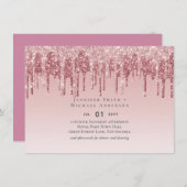 Carte MARIAGE de Parties scintillant rose or Rose (Devant / Derrière)