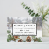 Carte Mariage de Pinecone et Snowflakes d'hiver (Debout devant)