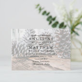 Carte Mariage de Pinecone et Snowflakes d'hiver (Debout devant)