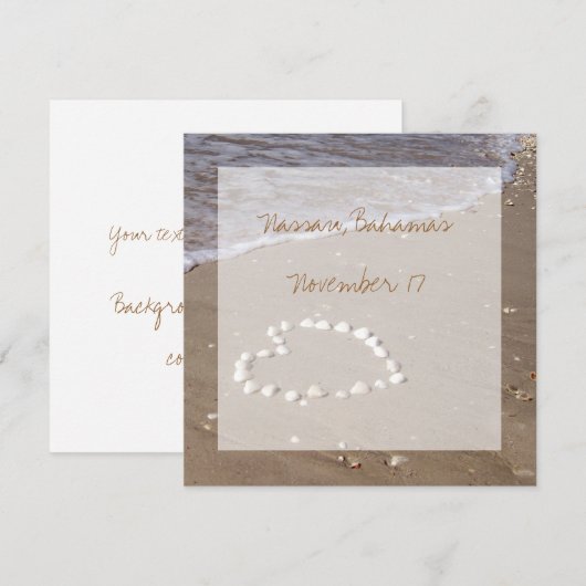 Carte Mariage de plage de destination (Devant / Derrière)