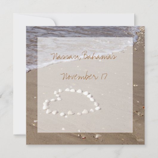 Carte Mariage de plage de destination (Devant)