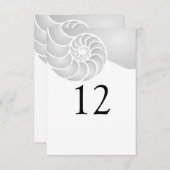 Carte Mariage de plage en argent Nautilus Shell (Devant / Derrière)