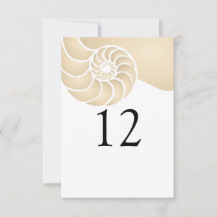 Carte Mariage de plage en coquille de Nautilus beige
