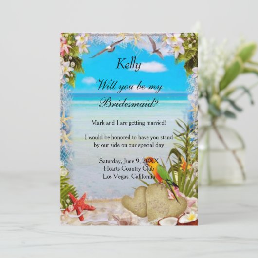 Carte Mariage de plage tropicale (Debout devant)