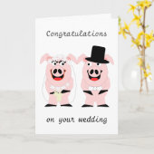 Carte Mariage de porcs (Fleur jaune)