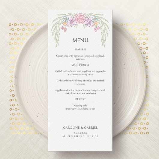 Carte Mariage de prairie fleur sauvage