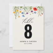 Carte Mariage de prairie sauvage de printemps Numéro de  (Dos)