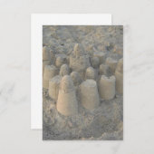 Carte mariage de rêve sur une plage avec château de sabl (Devant / Derrière)