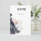 Carte mariage de robe gothique noire (Debout devant)