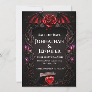 Carte Mariage de romance sombre gothique vampire Nuit Ét