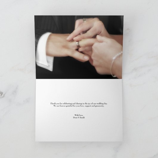 Carte Mariage de script Blush Pink Modern Merci (Intérieur)