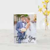 Carte Mariage de script de brosse moderne Photo Note Mer (Fleur jaune)