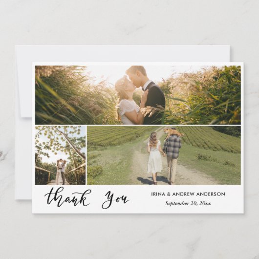 Carte Mariage de script de Merci décontracté (Devant)