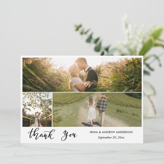 Carte Mariage de script de Merci décontracté (Debout devant)