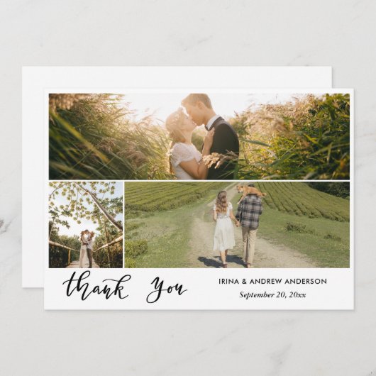 Carte Mariage de script de Merci décontracté (Devant / Derrière)