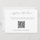 Carte Mariage de script élégant capter le code QR d'amou (Devant)