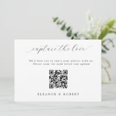 Carte Mariage de script élégant capter le code QR d'amou (Debout devant)