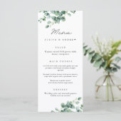 Carte Mariage de script Eucalyptus vert (Debout devant)