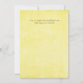 Carte MARIAGE de script jaune Turquoise BUDGET (Dos)