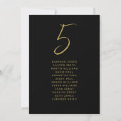 Carte Mariage de script lettres d'or noir moderne (Dos)
