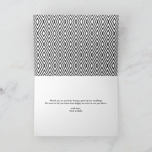 Carte Mariage de script Merci de trois photos (Intérieur)