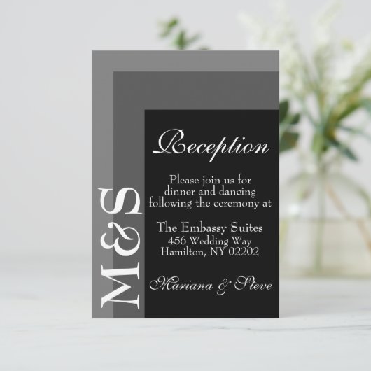 Carte Mariage de script moderne simple noir et bla (Debout devant)