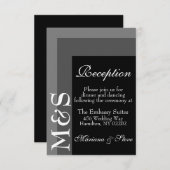 Carte Mariage de script moderne simple noir et bla (Devant / Derrière)