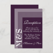 Carte Mariage de script moderne violet (Devant / Derrière)