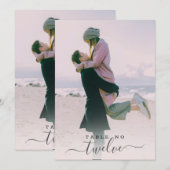 Carte Mariage de script photo personnalisé 5x7 Table Car (Devant / Derrière)