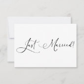 Carte Mariage De Script Simple Noir Moderne Juste Marié (Devant)
