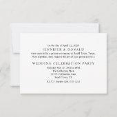 Carte Mariage De Script Simple Noir Moderne Juste Marié (Dos)