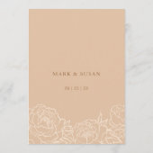 Carte Mariage de siège Elegant Peonies (Dos)