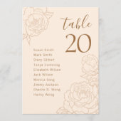 Carte Mariage de siège Elegant Peonies (Devant)