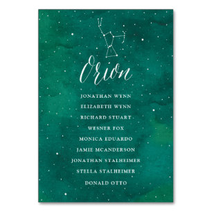 Carte Mariage de siège Green Stars Orion