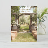 CARTE MARIAGE DE STYLE RANCH SAVE THE DATE (Debout devant)
