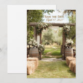 CARTE MARIAGE DE STYLE RANCH SAVE THE DATE (Devant / Derrière)