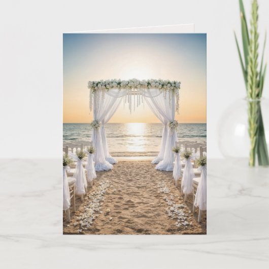 Carte Mariage de Sunset Beach Félicitations (Devant)