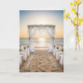 Carte Mariage de Sunset Beach Félicitations (Fleur jaune)